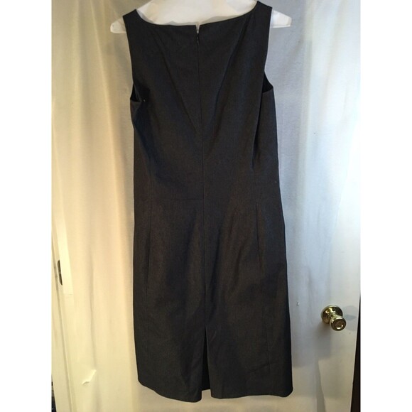 Ann Taylor Black Denim Sheath Dress Women's Career  Sleeveless With Jacket Sz 6 - Picture 9 of 12